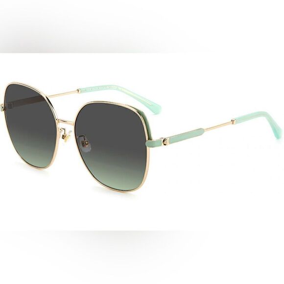 Kate Spade NWT 59mm yarafs round sunglasses in Tiffany/Gold - Picture 3 of 6